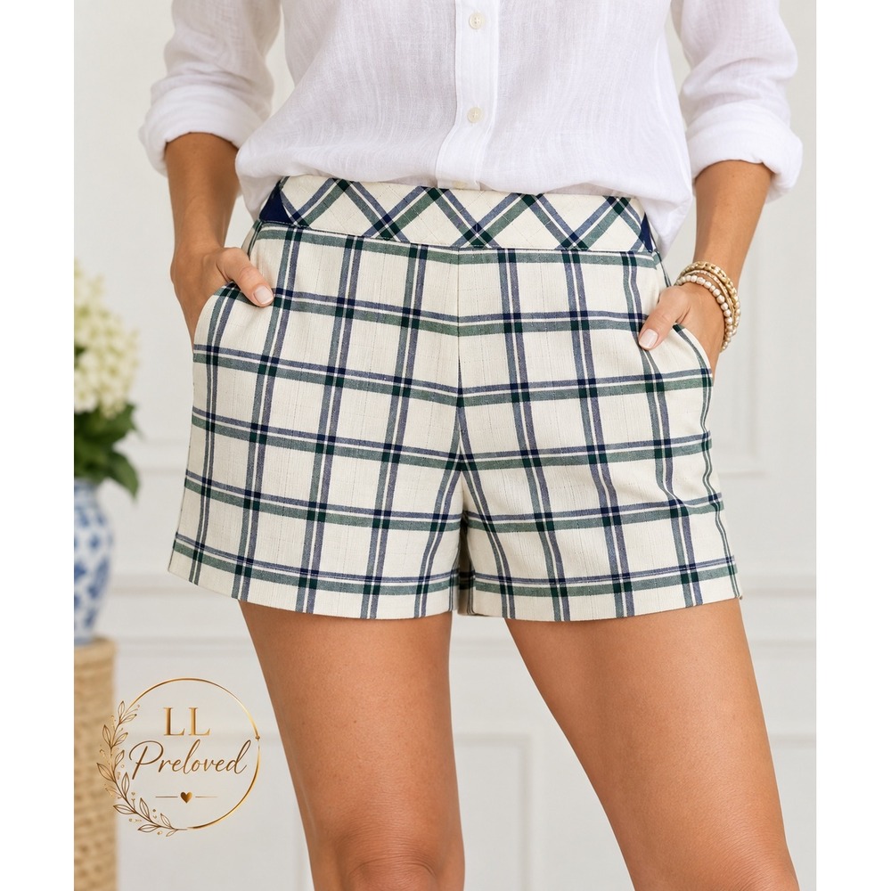 Tuckernuck Golf Shorts Women Large White Plaid NWT Preppy Sporty S117885
